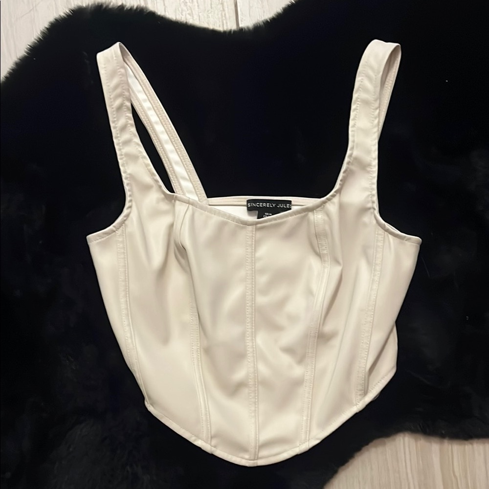 Sincerly Jules White Corset Top
